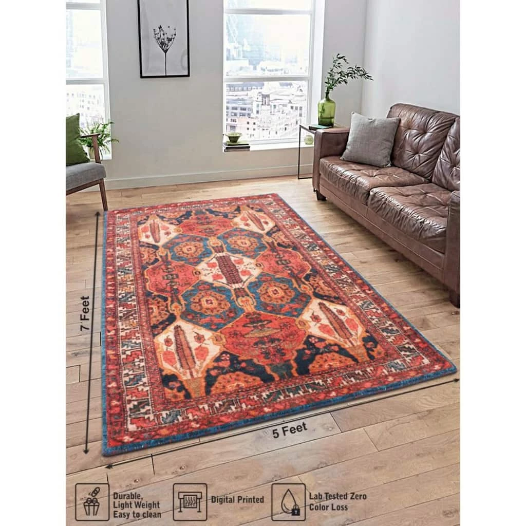 Discount ๐ฅฐ RugSmith Red Machine Tufted Luna Rug, 5ft. x 7ft. ๐ - Image 6