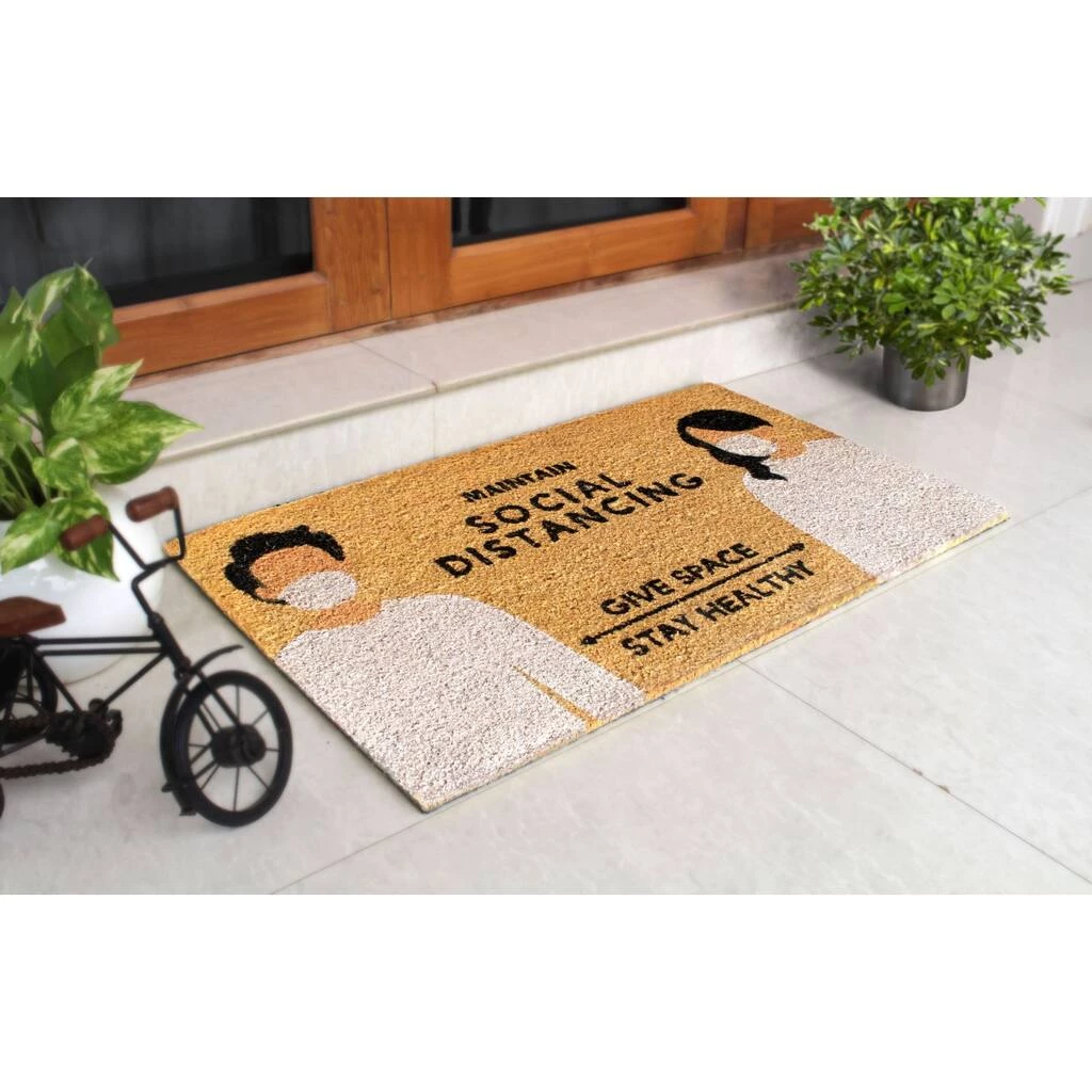 Best deal 😉 RugSmith White Maintain Social Distancing Machine Tufted Doormat 🎁 - Image 2