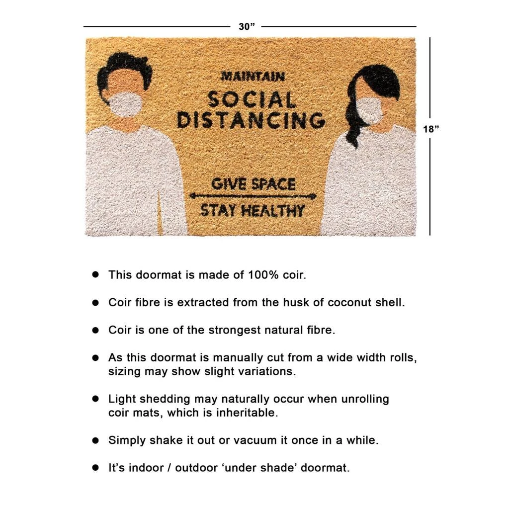 Best deal 😉 RugSmith White Maintain Social Distancing Machine Tufted Doormat 🎁 - Image 3