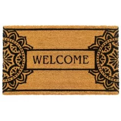 Flash Sale ✨ RugSmith Black Mandala Welcome Machine Tufted Coir Doormat 🛒