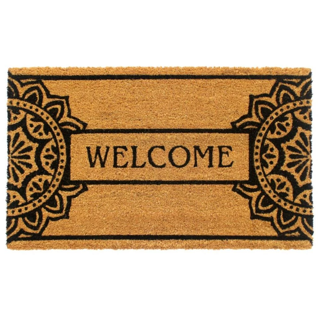 Flash Sale โจ RugSmith Black Mandala Welcome Machine Tufted Coir Doormat ๐