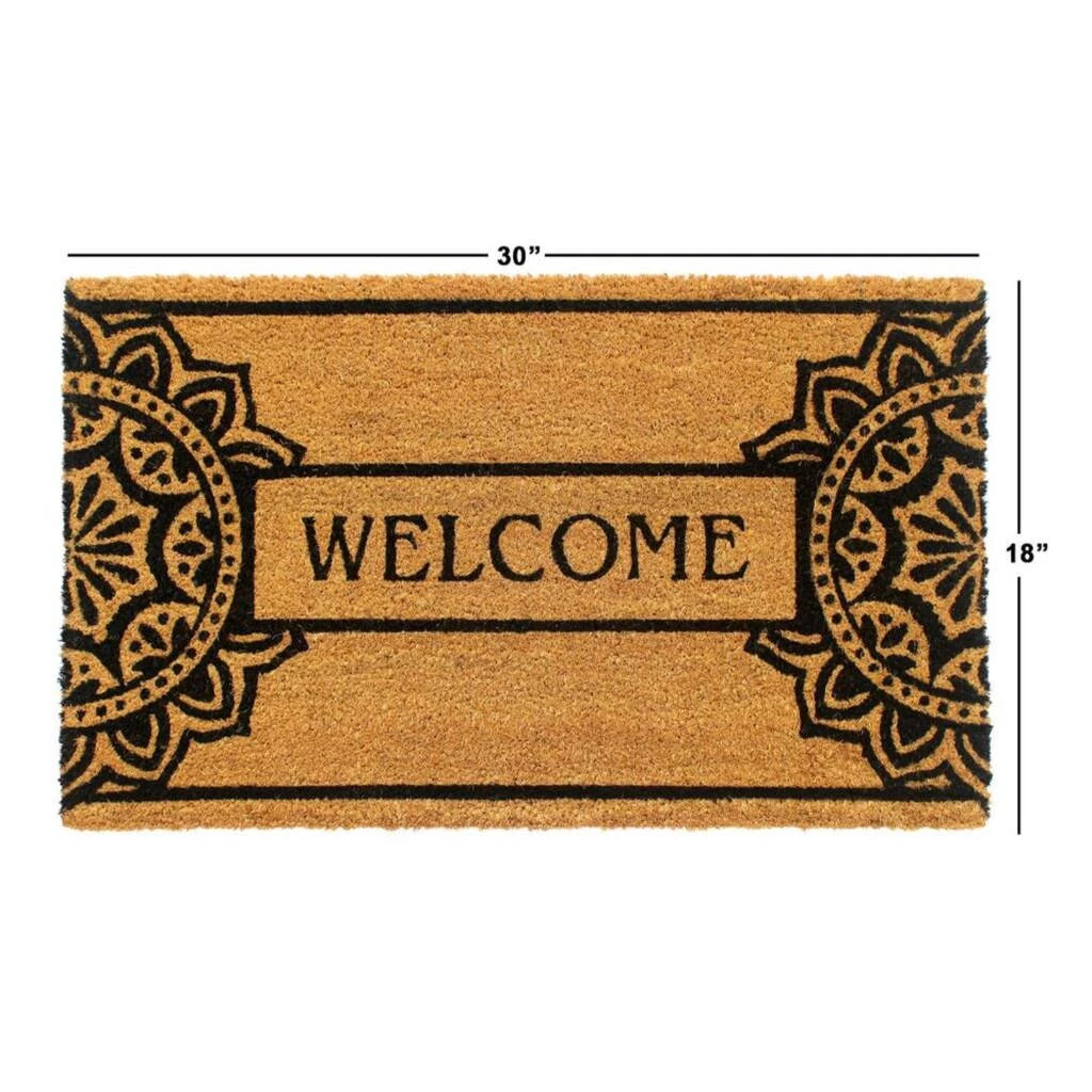 Flash Sale โจ RugSmith Black Mandala Welcome Machine Tufted Coir Doormat ๐ - Image 3