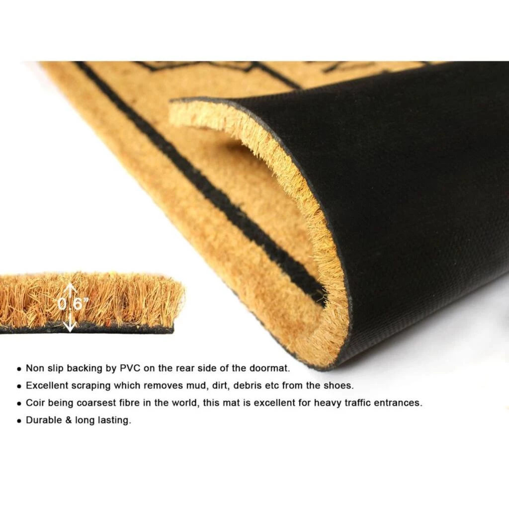 Flash Sale โจ RugSmith Black Mandala Welcome Machine Tufted Coir Doormat ๐ - Image 4