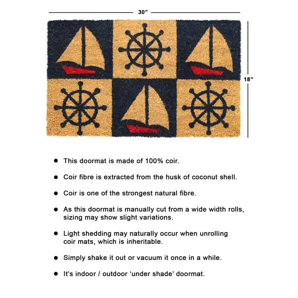 Discount ๐ฏ RugSmith Red & Blue Marine Machine Tufted Doormat ๐ - Image 3