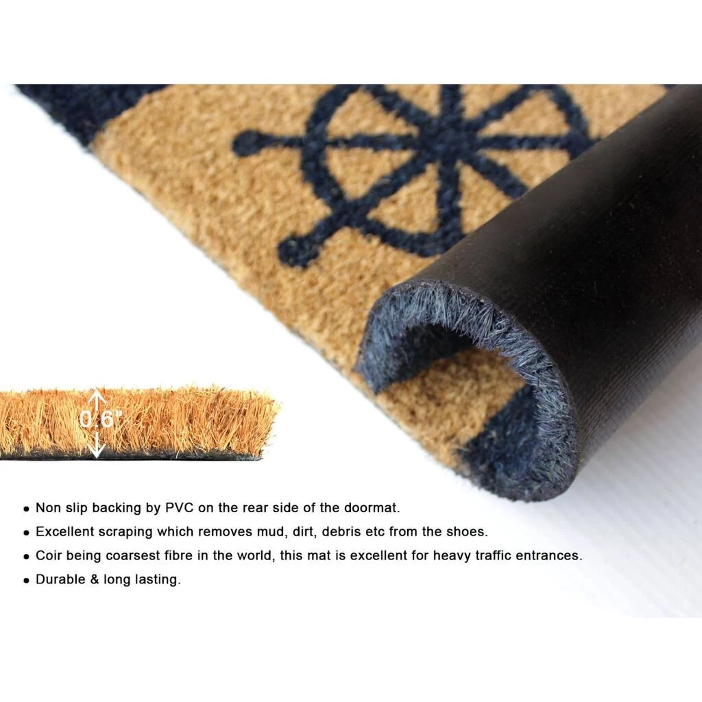 Discount ๐ฏ RugSmith Red & Blue Marine Machine Tufted Doormat ๐ - Image 4