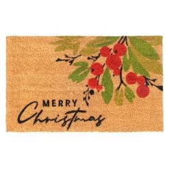 Best Pirce 😉 RugSmith Red Machine Tufted Holiday Merry 🔔 Christmas Berry Area Rug, 18'' x 30'' 🧨