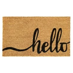Best deal 👏 RugSmith Black & Natural Hello Machine Tufted Doormat ⭐