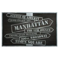 Cheap ๐ RugSmith Black & Silver NYC Signs Molded Rubber Doormat ๐คฉ
