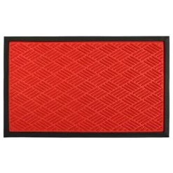 Outlet 🌟 RugSmith Red Molded Orange Rubber Poly Doormat 🛒