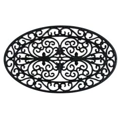 Best deal 😀 RugSmith Black Oval Trellis Molded Rubber Doormat 💯