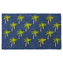 Wholesale ✔️ RugSmith Blue Machine Tufted Palm Tree Graphic Coir Doormat, 18'' x 30'' 🔔