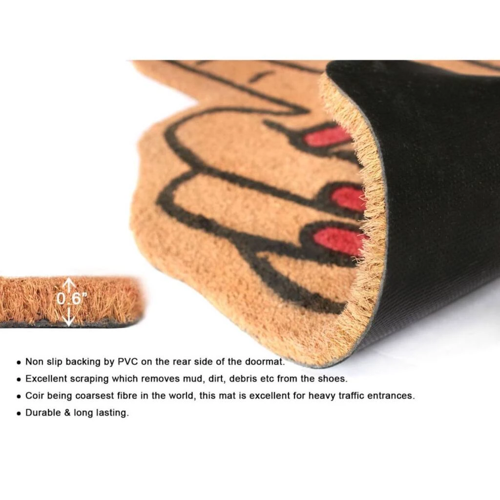 Best reviews of ๐ RugSmith Light Brown Peace Sign Machine Tufted Coir Doormat ๐ - Image 4