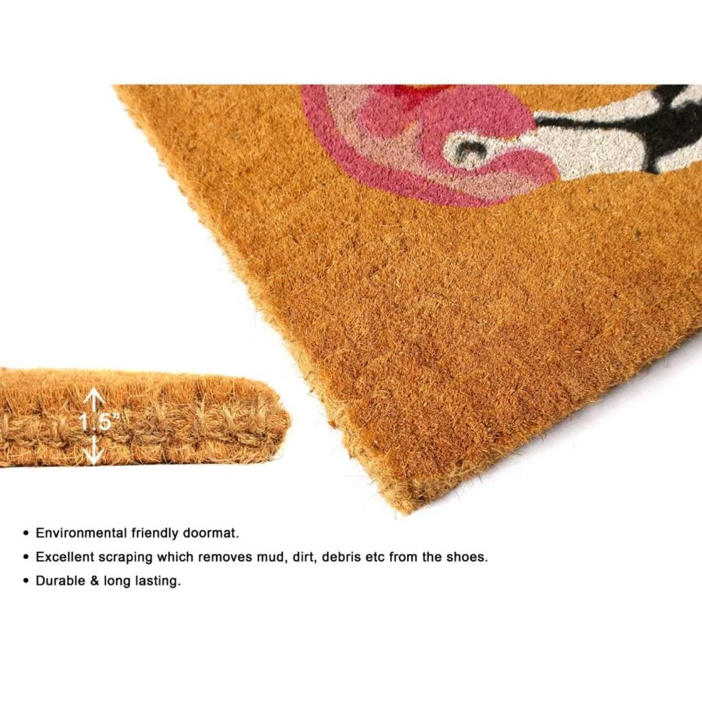 Best reviews of ✔️ RugSmith Pink Flamingo Welcome Handloom Woven Coir Doormat 😀 - Image 4