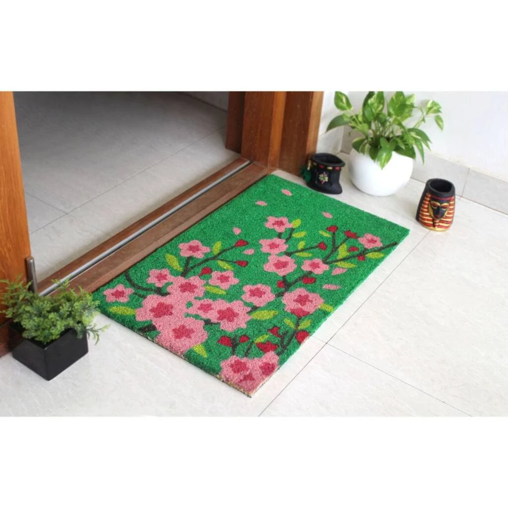 Buy 😍 RugSmith Green & Pink Floral Tree Machine Tufted Coir Doormat 🤩 - Image 2