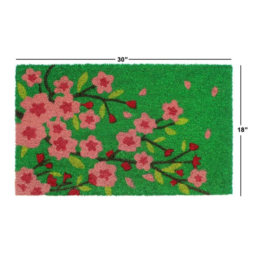 Buy 😍 RugSmith Green & Pink Floral Tree Machine Tufted Coir Doormat 🤩 - Image 3