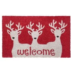 Wholesale 🎁 RugSmith White Machine Tufted Reindeer Welcome Doormat, 18'' x 30'' ❤️