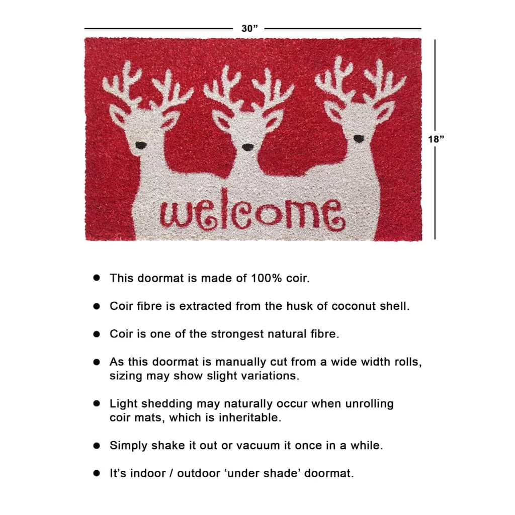 Wholesale ๐ RugSmith White Machine Tufted Reindeer Welcome Doormat, 18'' x 30'' โค๏ธ - Image 3