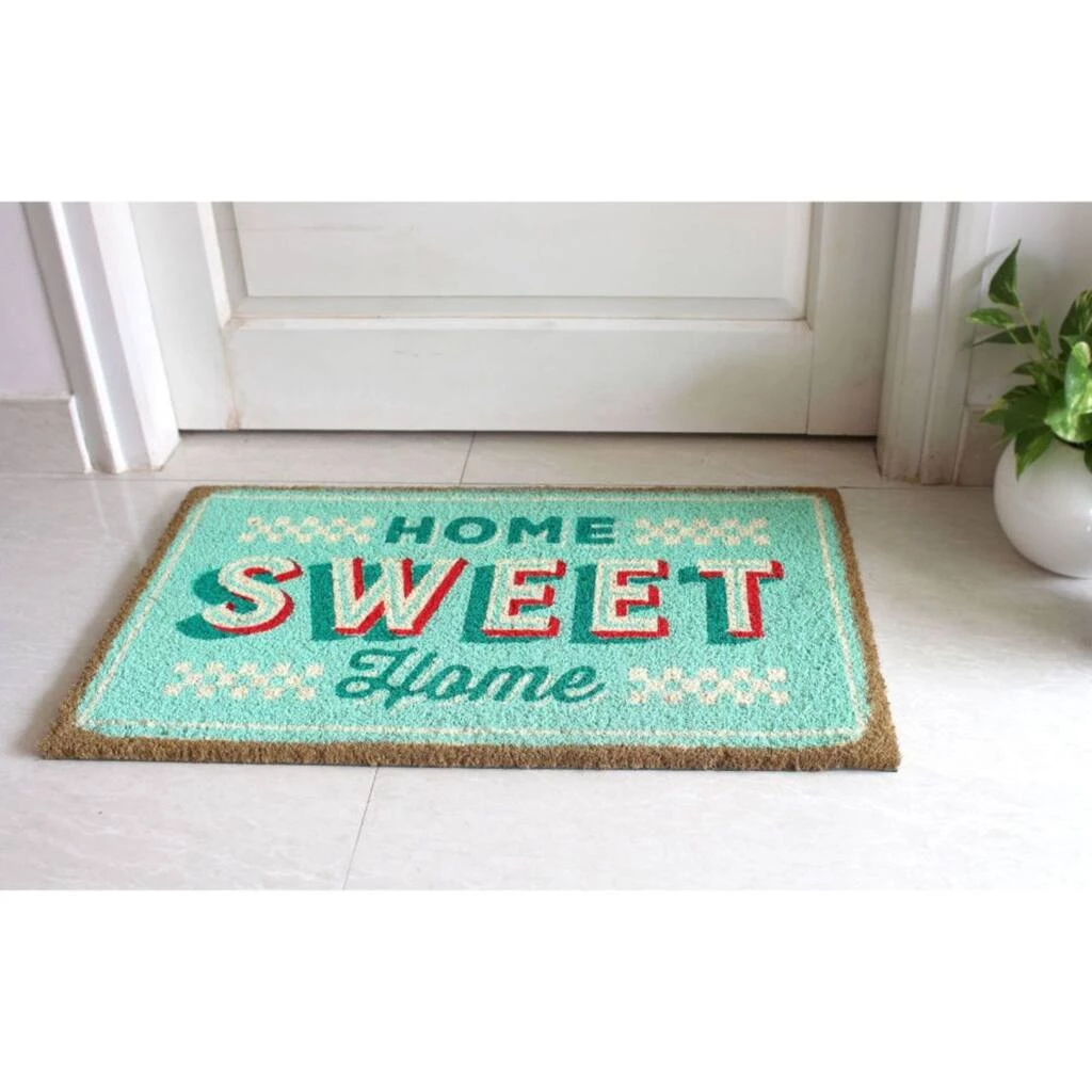 Flash Sale ⭐ RugSmith Ice Green Retro Home Sweet Home Machine Tufted Coir Doormat 🥰 - Image 2