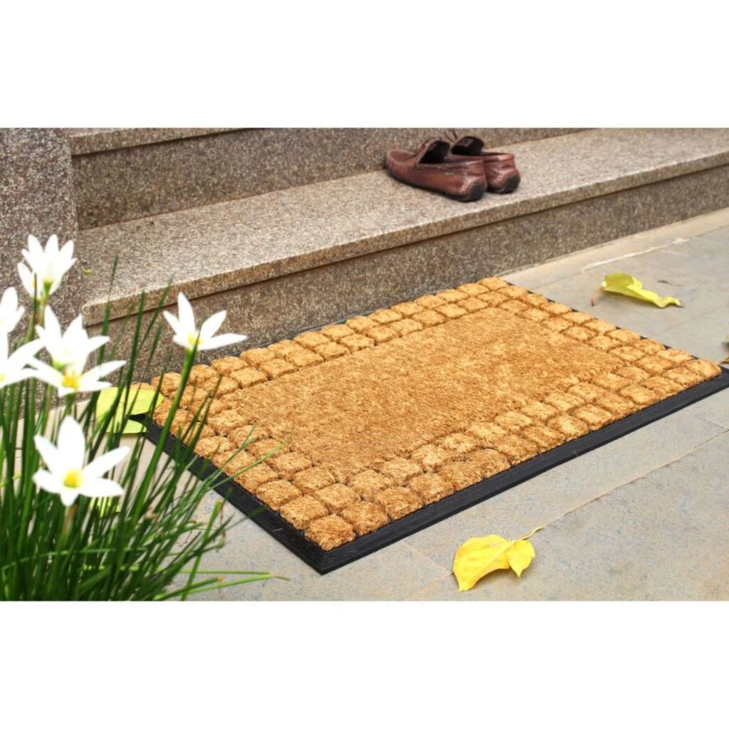 Deals β RugSmith Natural & Black Checkered Molded Rubber & Coir Doormat π― - Image 2