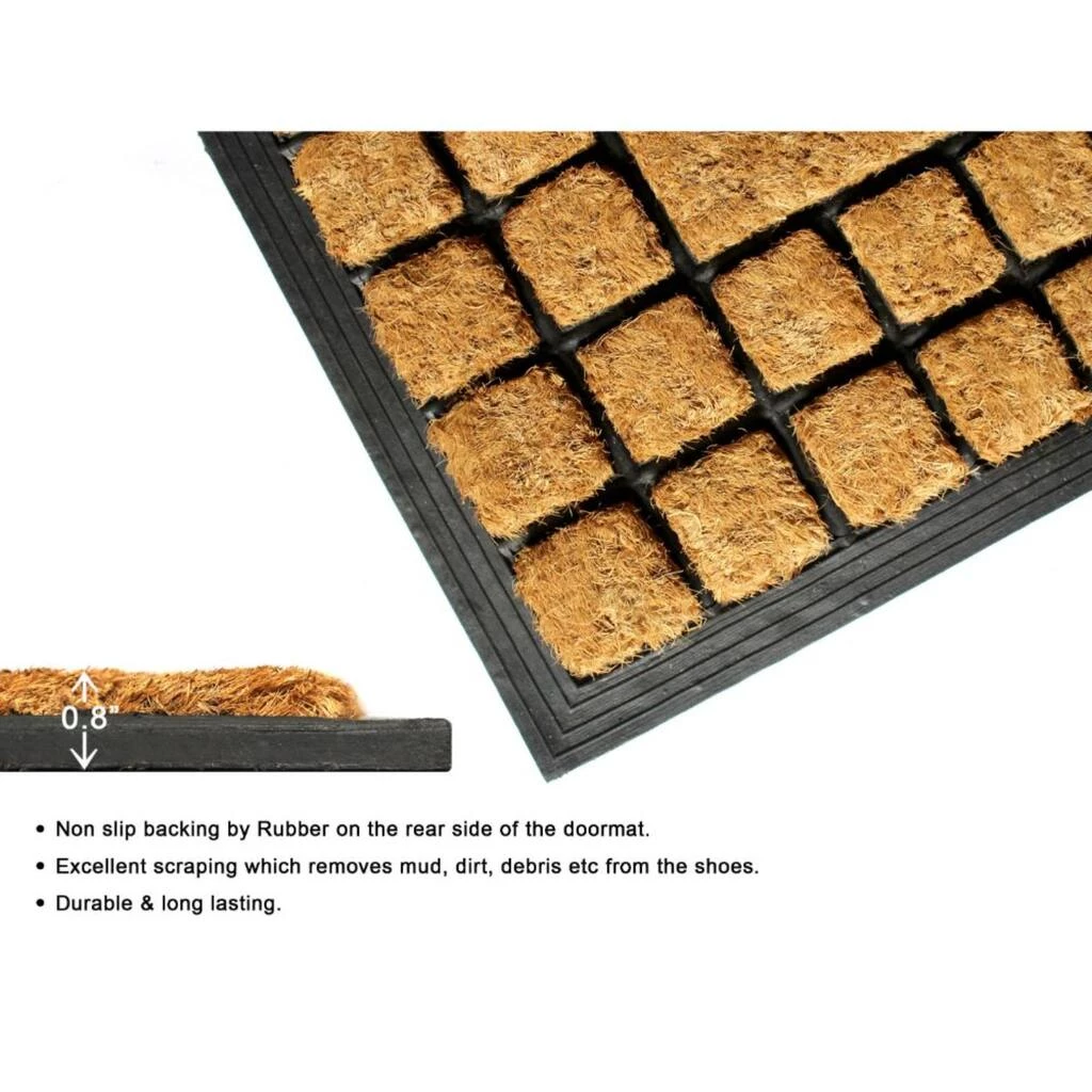 Deals β RugSmith Natural & Black Checkered Molded Rubber & Coir Doormat π― - Image 4
