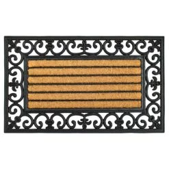 Discount 🤩 RugSmith Natural & Black Classic Irongate Molded Rubber & Coir Doormat 🌟