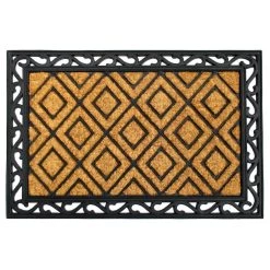 Wholesale ⭐ RugSmith Natural & Black Diamond Molded Rubber & Coir Doormat 🛒