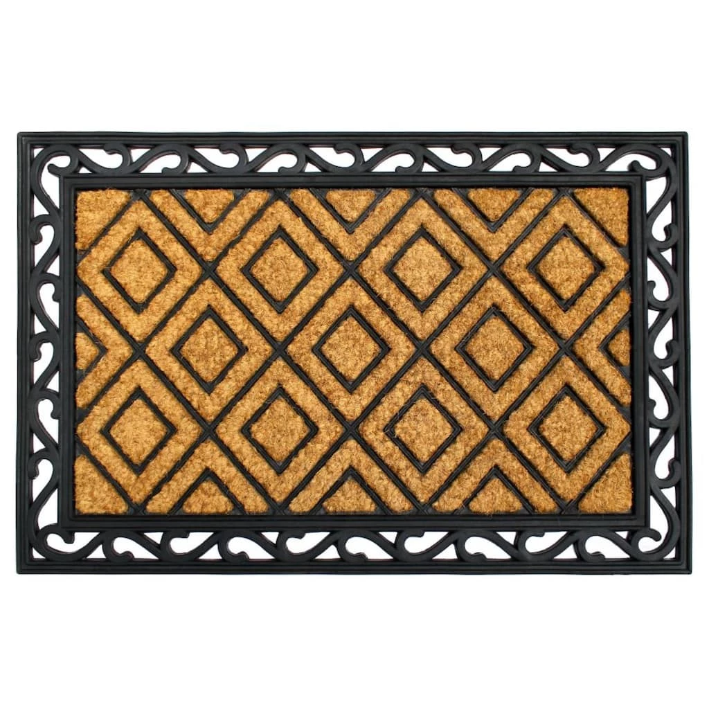 Wholesale โญ RugSmith Natural & Black Diamond Molded Rubber & Coir Doormat ๐