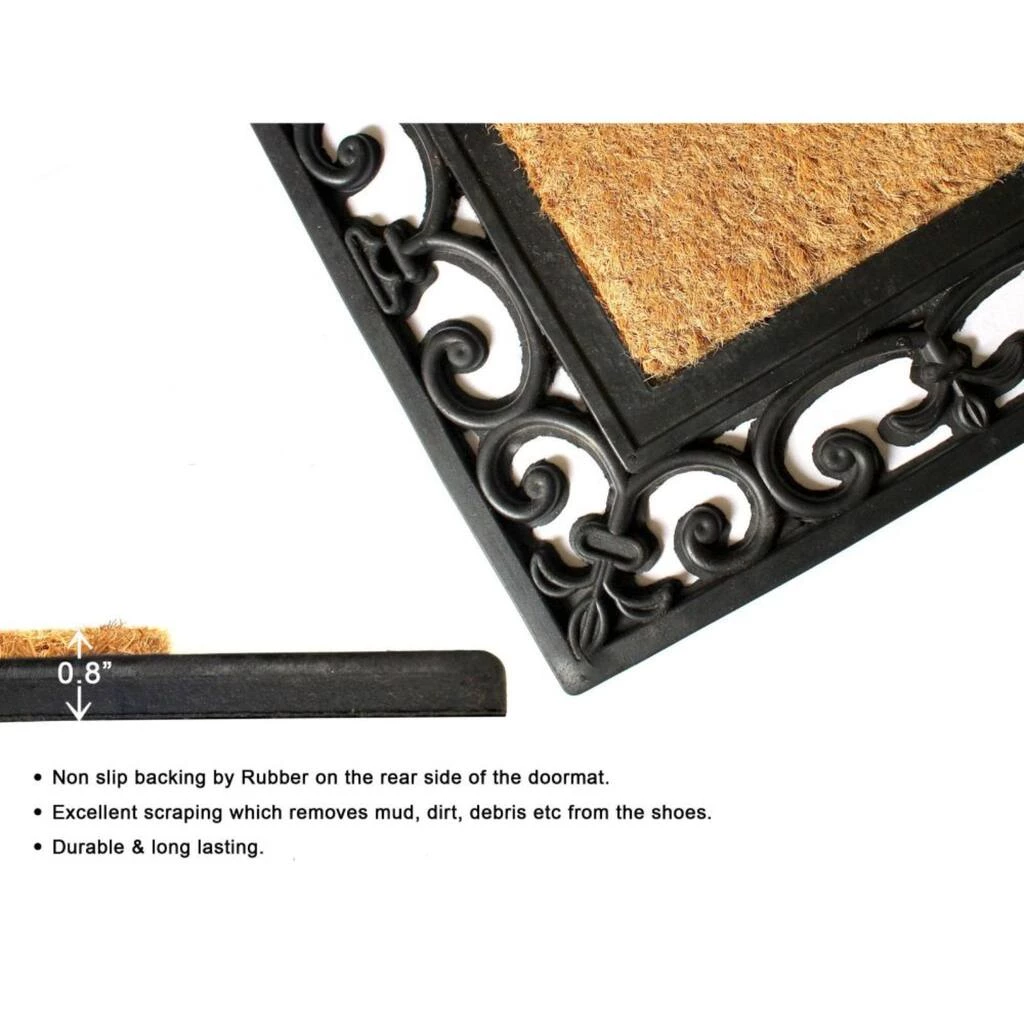 Flash Sale ๐ RugSmith Natural & Black Irongate Molded Rubber & Coir Doormat ๐ฏ - Image 4