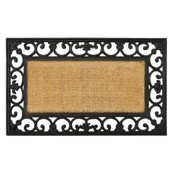 Cheapest 💯 RugSmith Natural & Black Irongate Striped Molded Rubber & Coir Doormat 🛒