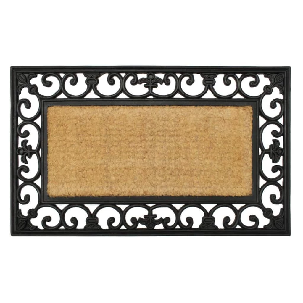 Cheapest ๐ฏ RugSmith Natural & Black Irongate Striped Molded Rubber & Coir Doormat ๐