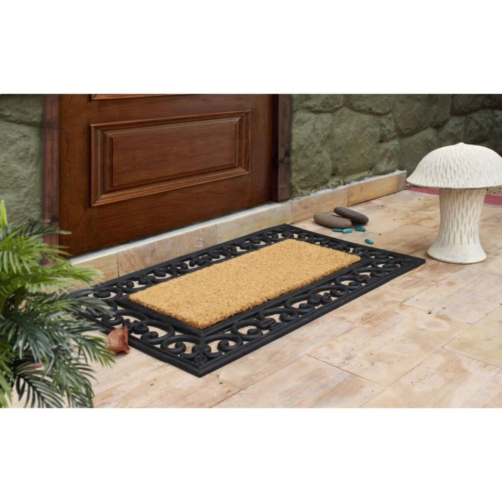 Cheapest ๐ฏ RugSmith Natural & Black Irongate Striped Molded Rubber & Coir Doormat ๐ - Image 2
