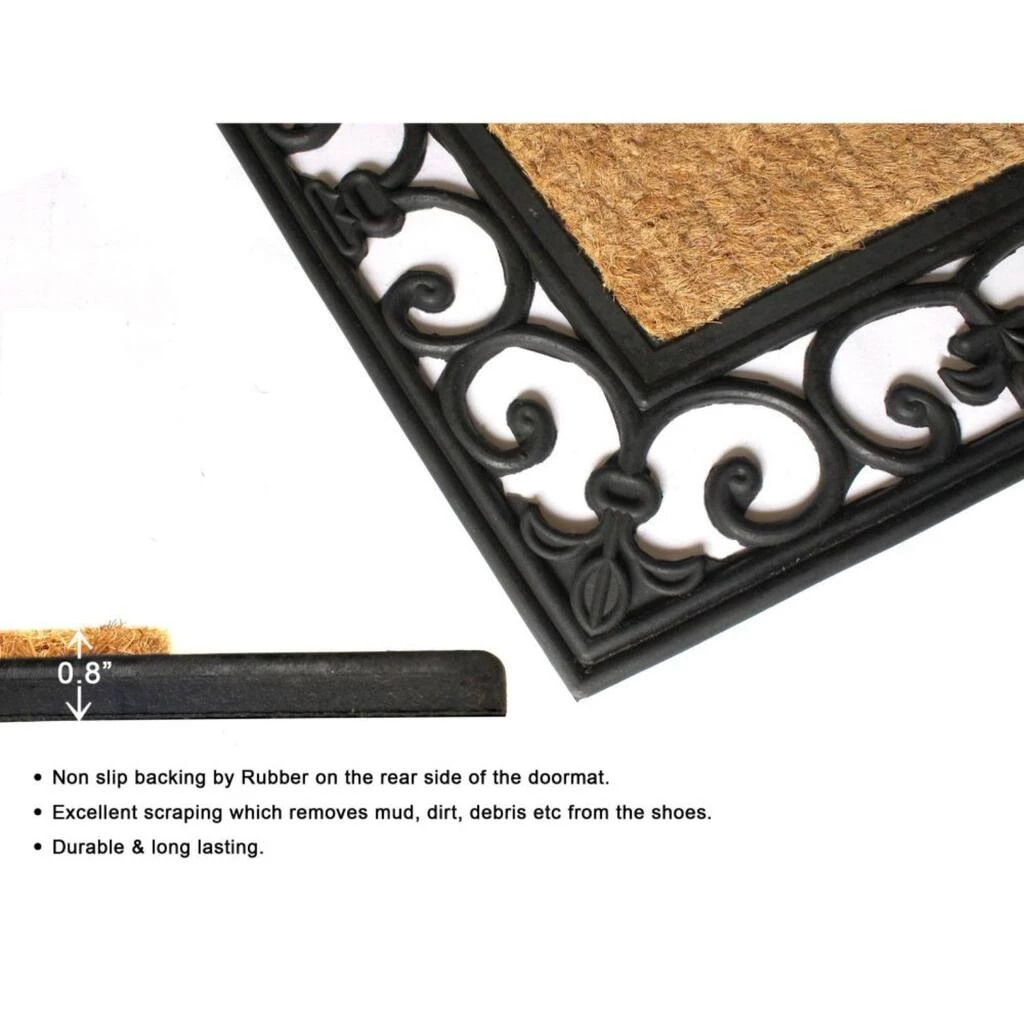Cheapest ๐ฏ RugSmith Natural & Black Irongate Striped Molded Rubber & Coir Doormat ๐ - Image 4