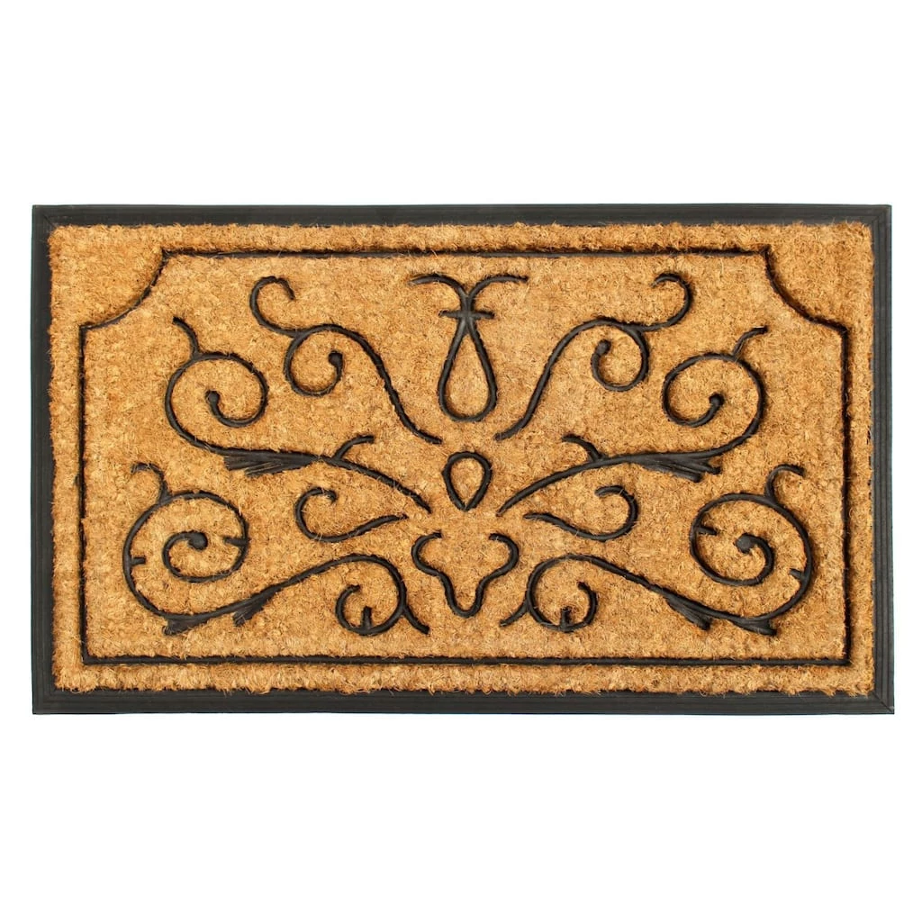 Cheapest ๐ RugSmith Natural & Black Lotus Molded Rubber & Coir Doormat โ