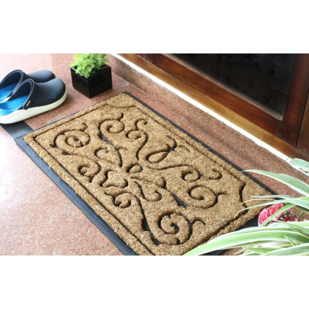 Cheapest ๐ RugSmith Natural & Black Lotus Molded Rubber & Coir Doormat โ - Image 2