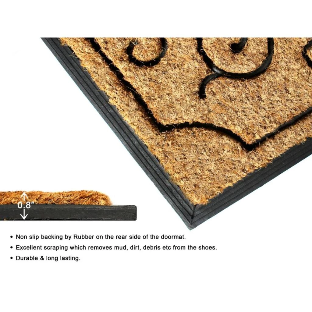Cheapest ๐ RugSmith Natural & Black Lotus Molded Rubber & Coir Doormat โ - Image 4