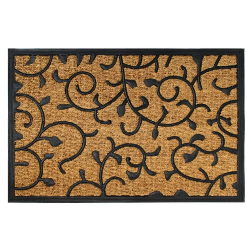 Buy β¨ RugSmith Natural & Black Vines Molded Rubber & Coir Doormat π