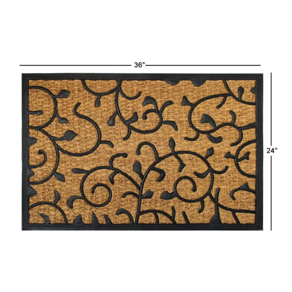 Buy β¨ RugSmith Natural & Black Vines Molded Rubber & Coir Doormat π - Image 3