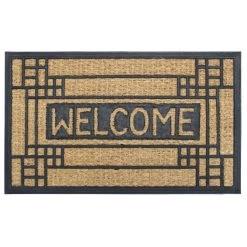 Deals 👏 RugSmith Natural & Black Welcome Molded Rubber Coir Doormat 🛒