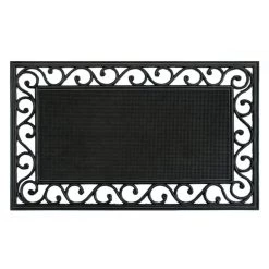 Buy ⭐ RugSmith Black Trellis Edge Molded Rubber Doormat 😍