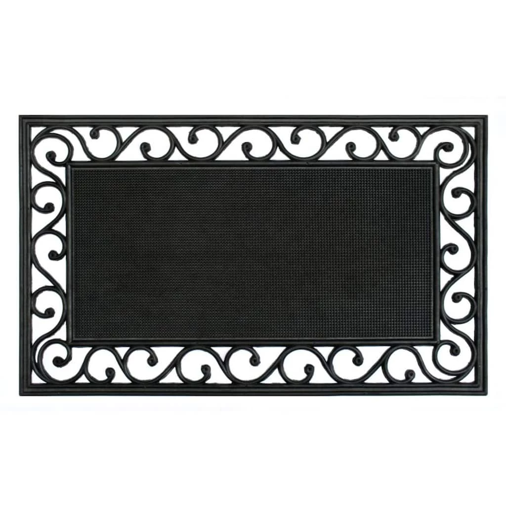 Buy ⭐ RugSmith Black Trellis Edge Molded Rubber Doormat 😍
