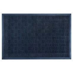 Hot Sale 👏 RugSmith Black Molded Rubber Patterned Doormat 😀