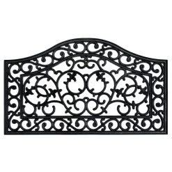 Best deal ๐งจ RugSmith Black Trellis Rectangle Molded Rubber Doormat ๐