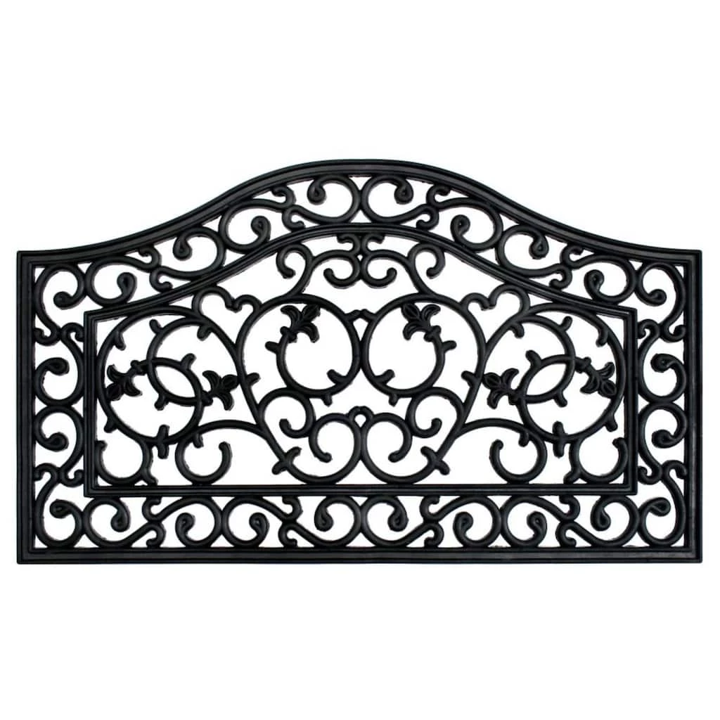 Best deal ๐งจ RugSmith Black Trellis Rectangle Molded Rubber Doormat ๐