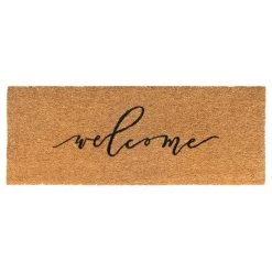 Brand new ✔️ RugSmith Black Scripty Welcome Machine Tufted Doormat 🧨