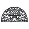 Cheapest 🥰 RugSmith Black Scroll Welcome Half-Round Molded Rubber Doormat 🌟