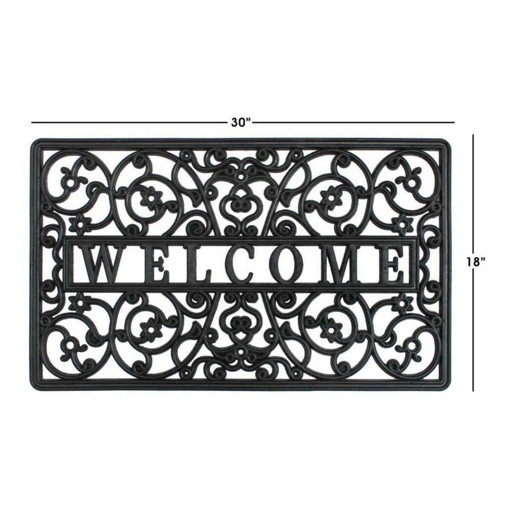 Best Pirce ✔️ RugSmith Black Scroll Welcome Molded Rubber Doormat 👏 - Image 3