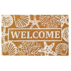 Top 10 ๐ RugSmith Natural Seashells & Starfish Welcome Machine Tufted Coir Doormat โจ