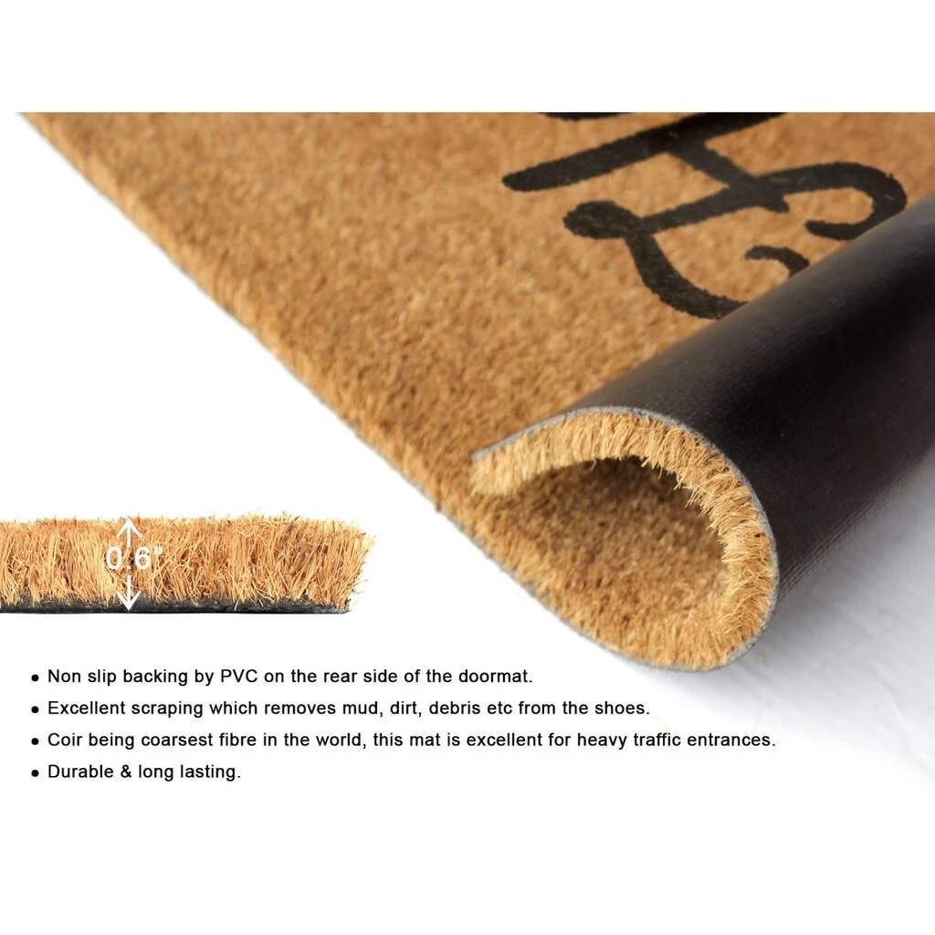 Best deal 💯 RugSmith Black Simply Hello Machine Tufted Doormat 💯 - Image 4