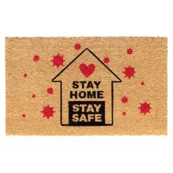 Buy 😀 RugSmith Multi Machine Tufted and Printed Stay Home, Stay Safe Doormat 🎁