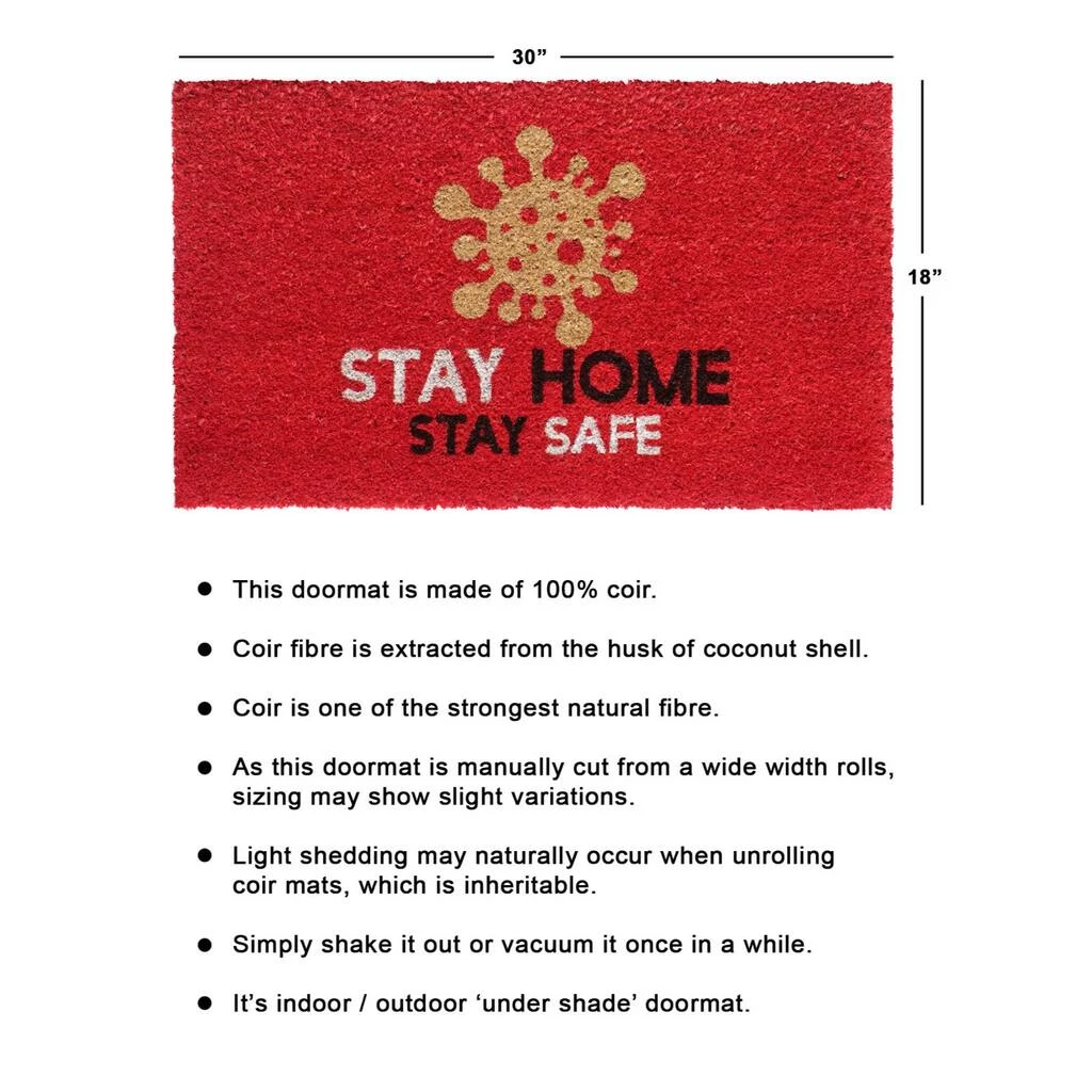 Outlet 😀 RugSmith Multi Machine Tufted Stay Home, Stay Safe III Doormat 🌟 - Image 3